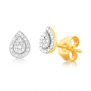 9ct Yellow Gold Diamond Stud Earrings Shiels