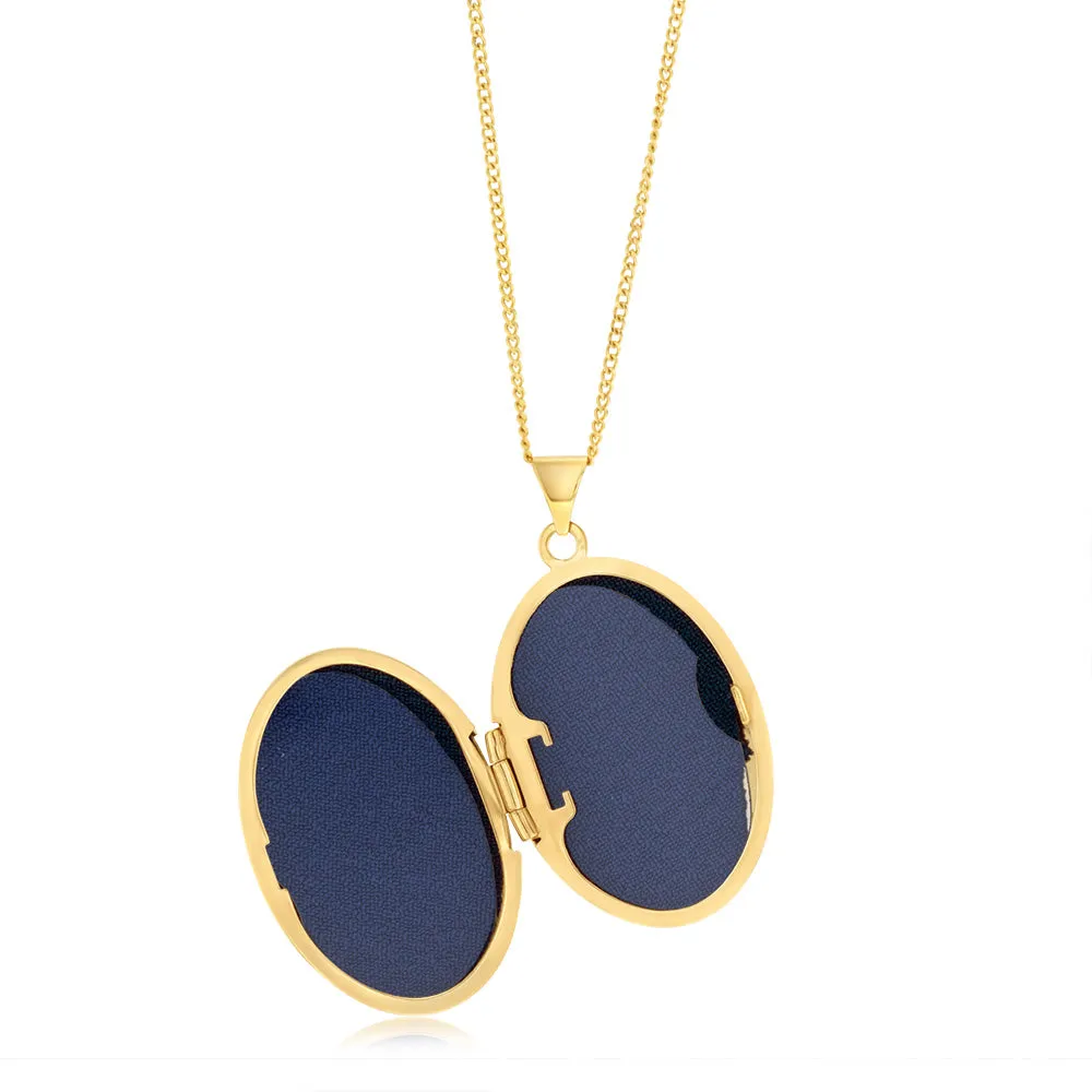 9ct Yellow Gold Engraved Oval Locket Shiels