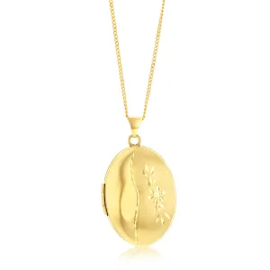 9ct Yellow Gold Engraved Oval Locket Shiels