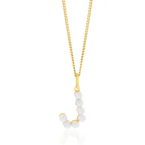 9ct Yellow Gold Fresh Water Pearl Mini Initial "J" Pendant Shiels