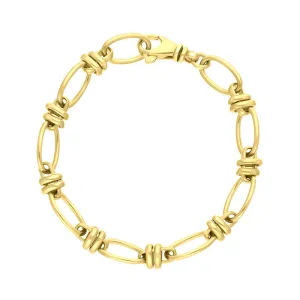 9ct Yellow Gold Handmade Cable Chain Bracelet