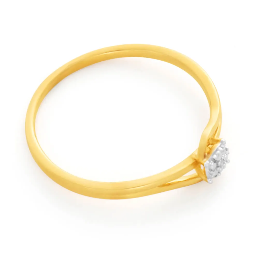 9ct Yellow Gold HJ Bead Set Diamond Ring Shiels