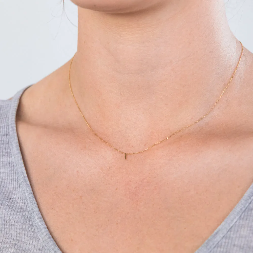 9ct Yellow Gold Initial "I" Pendant On 43cm Chain Shiels