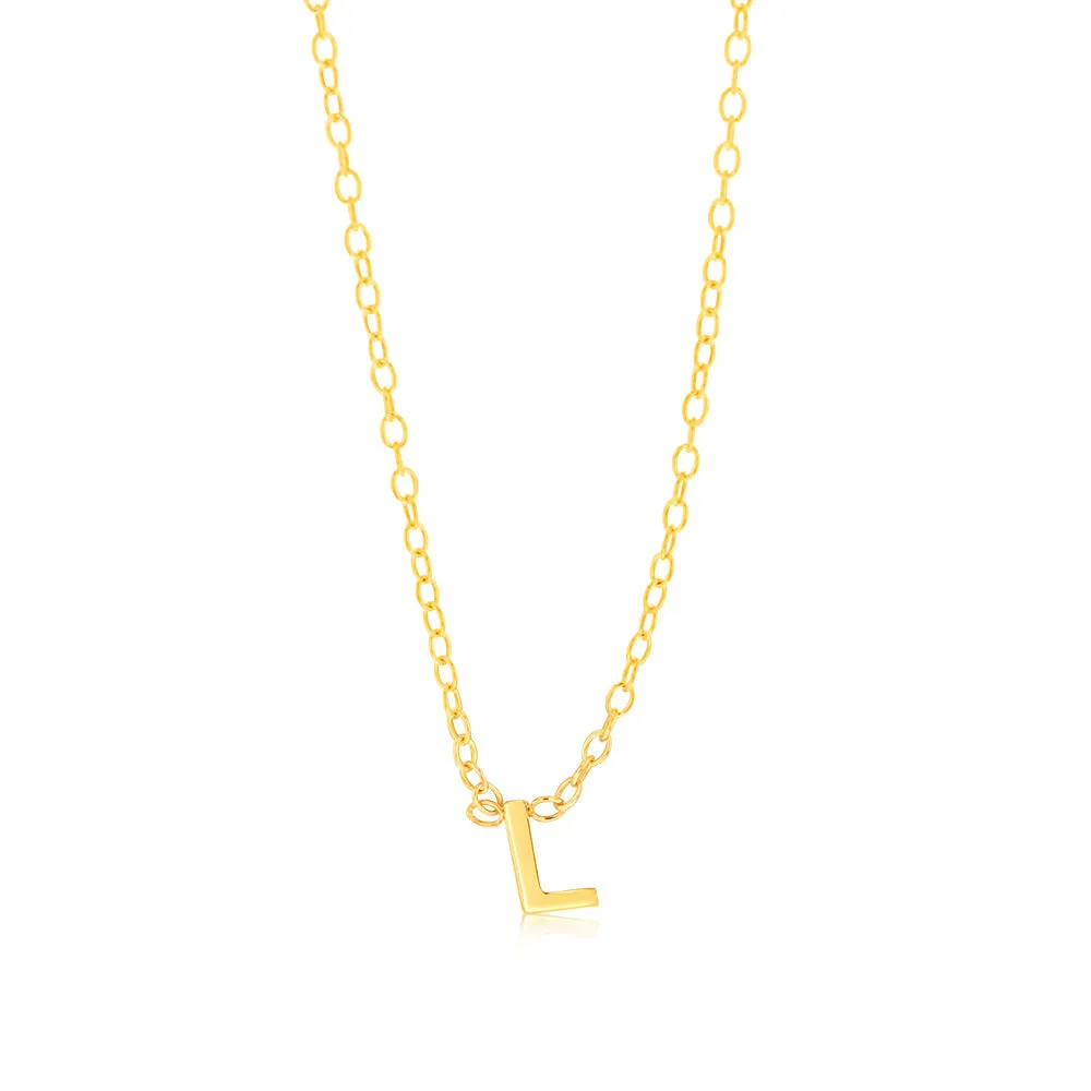 9ct Yellow Gold Initial "L" Pendant On Chain Shiels
