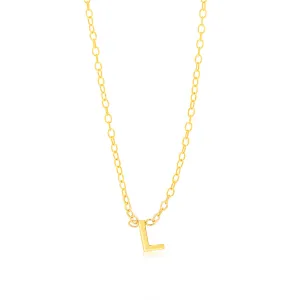 9ct Yellow Gold Initial "L" Pendant On Chain Shiels