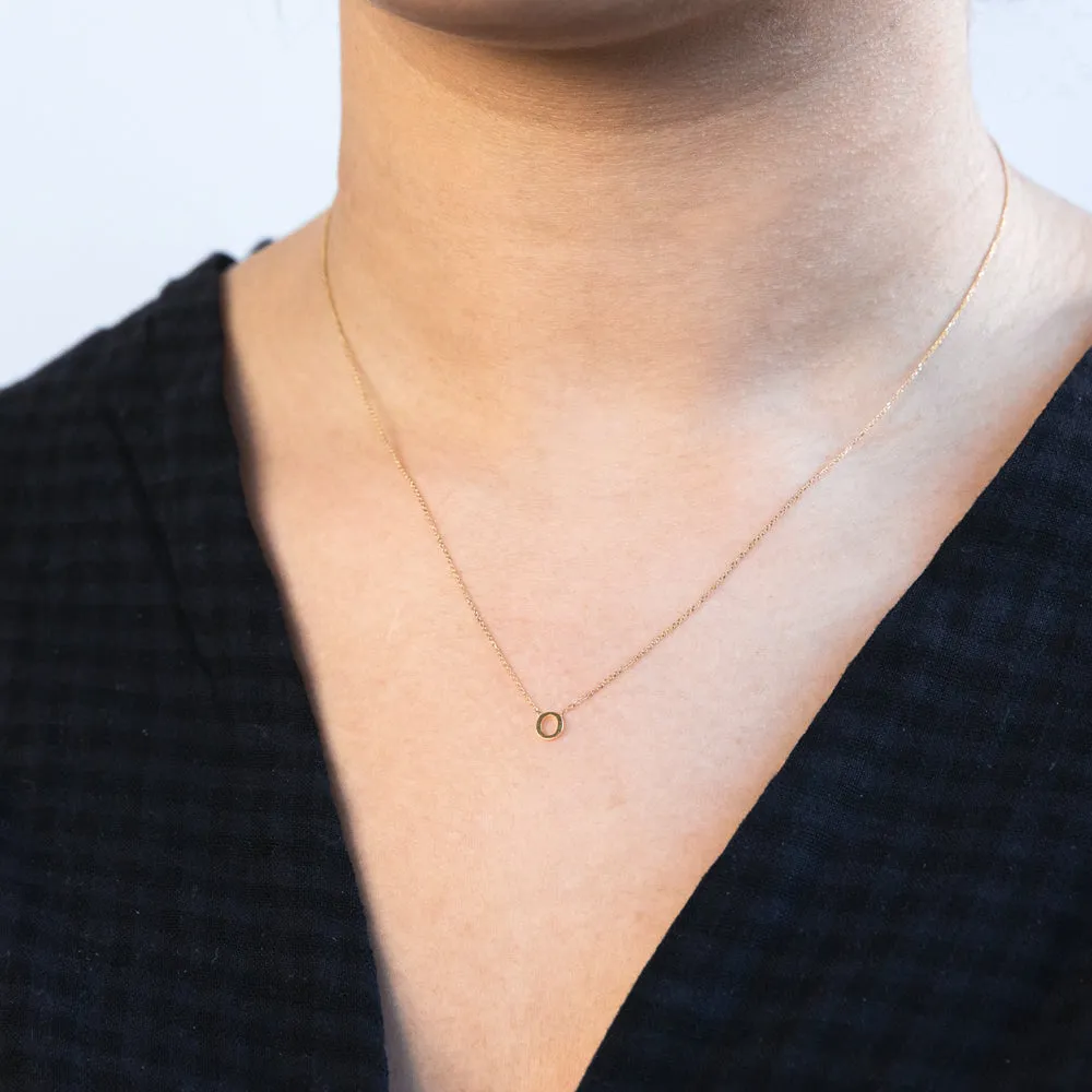 9ct Yellow Gold Initial "O" Pendant on 43cm Chain Shiels