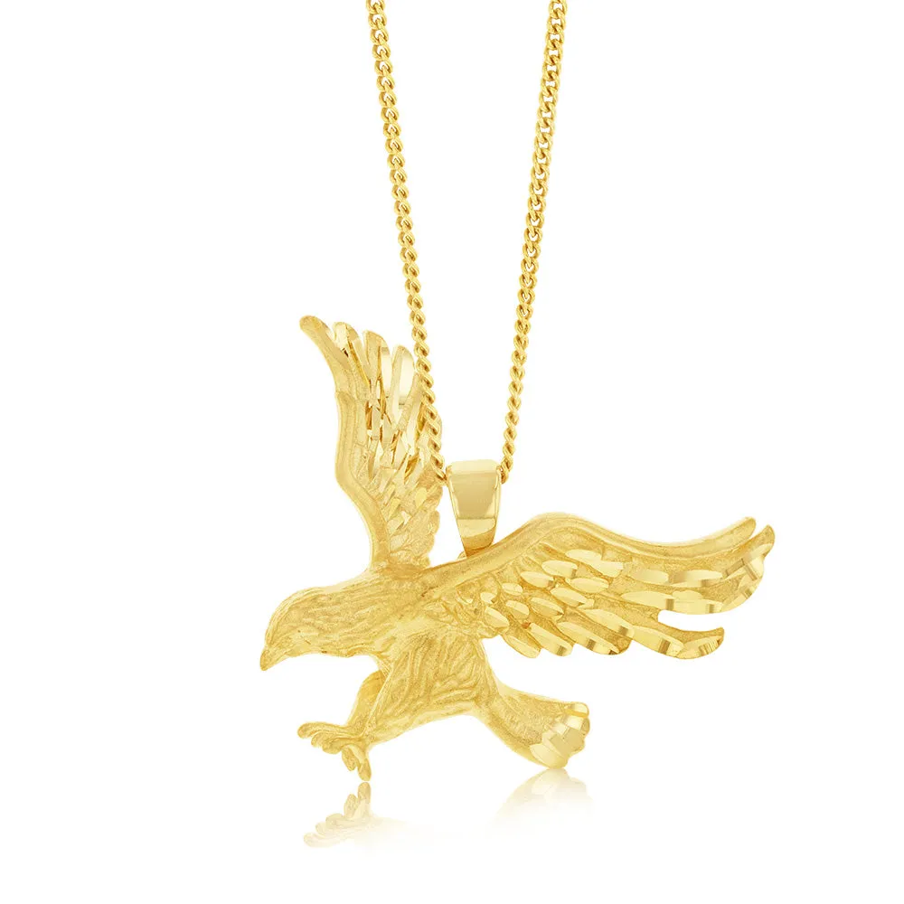 9ct Yellow Gold Landing Eagle Pendant Shiels