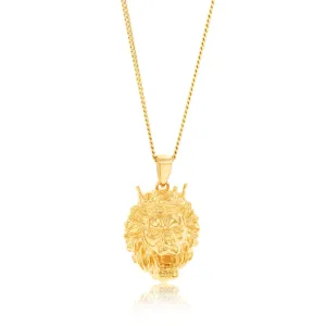 9ct Yellow Gold Lion Head Pendant Shiels