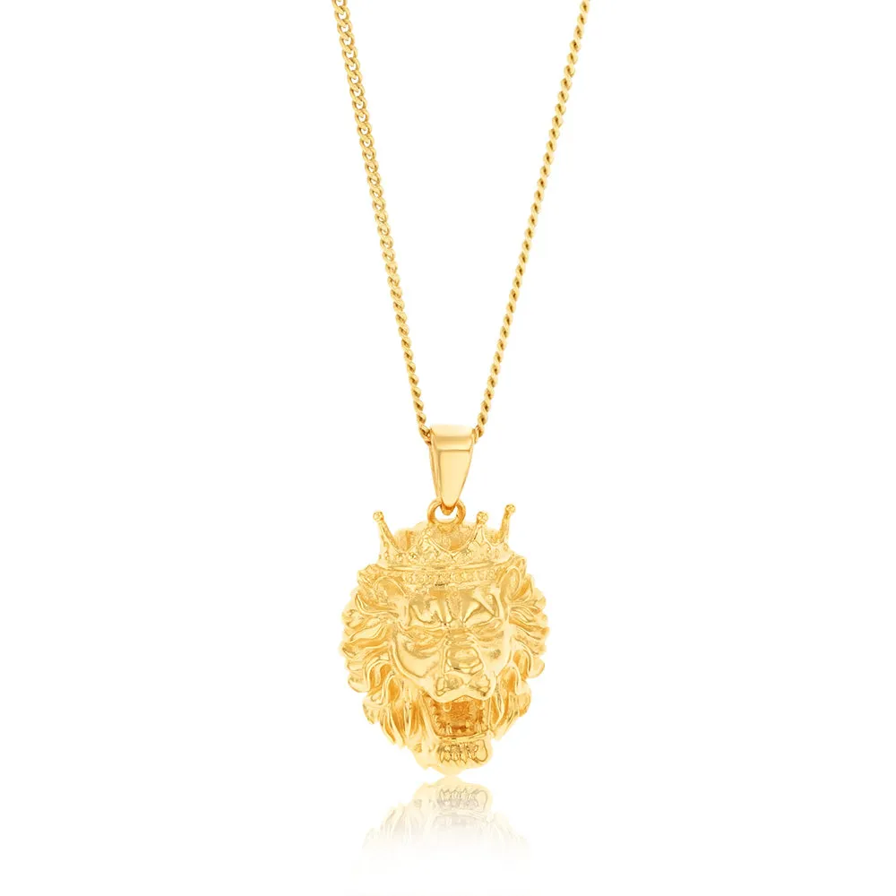 9ct Yellow Gold Lion Head Pendant Shiels
