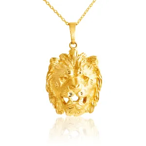 9ct Yellow Gold Lion Head Pendant Shiels