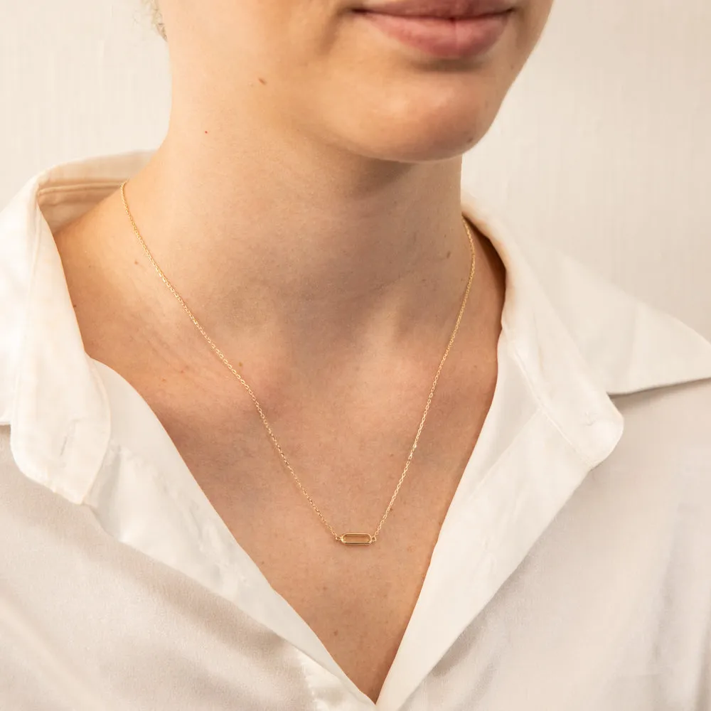 9ct Yellow Gold  Natural Quartz Pendant On Chain Shiels