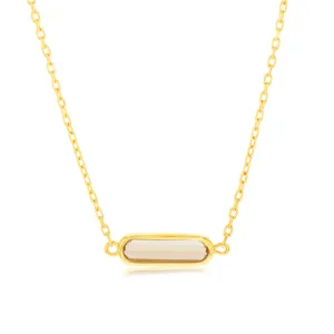 9ct Yellow Gold  Natural Quartz Pendant On Chain Shiels