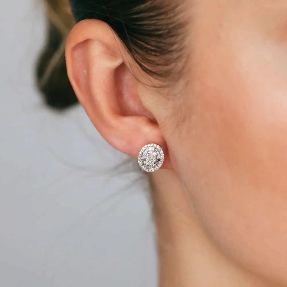 9ct Yellow Gold Oval Shaped Stud Earrings in 1/2 Carat Natural Diamonds Shiels