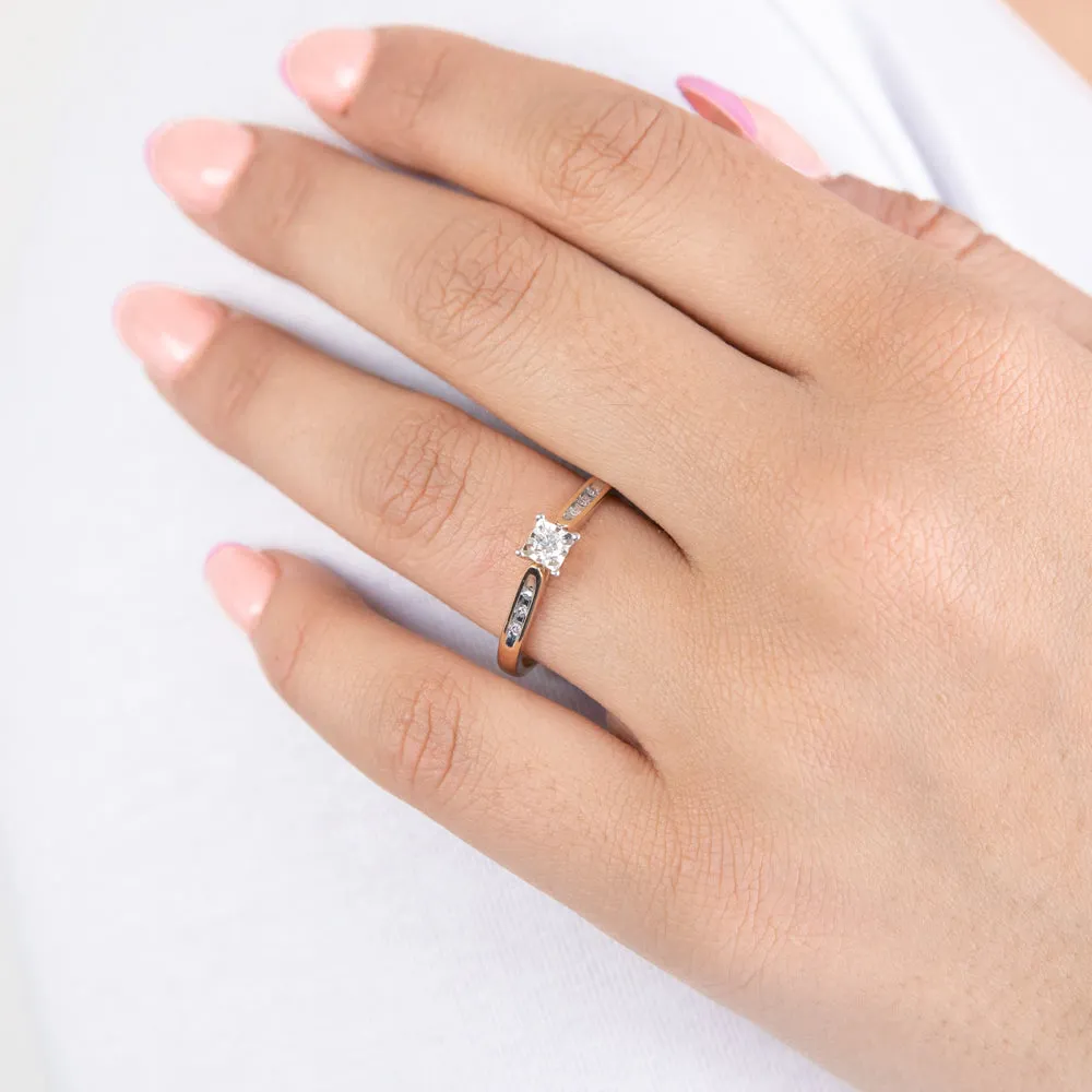 9ct Yellow Gold Ring With 0.15 Carats Of Claw Set Diamonds Shiels