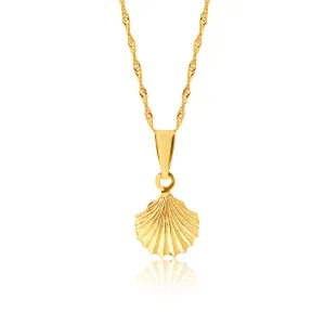 9ct Yellow Gold Silverfilled Shell Pendant with 20 gauge 45cm Chain Shiels