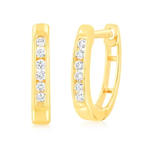 9ct Yellow Gold Splendid Diamond Hoop Earrings Shiels