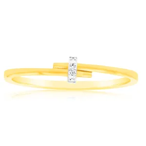 9ct Yellow Gold With 2 Brilliant Cut Diamond Ring Shiels