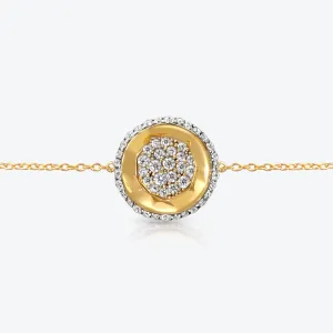 A. Sun Halo 18K Gold Bracelet w. Full Lab-Grown Diamond Pavé