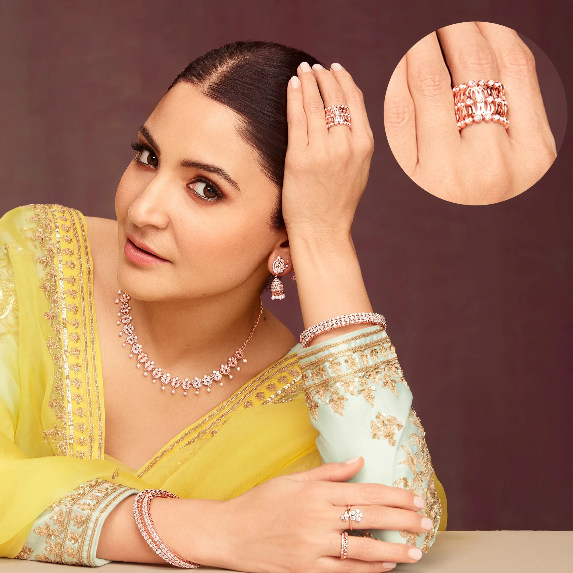 Anushka Sharma Rose Gold Supple Bracelet Giva