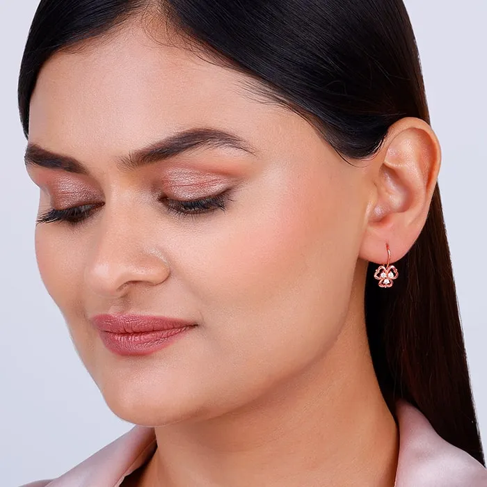 Anushka Sharma Rose Gold Three Leaf Clover Earrings Giva