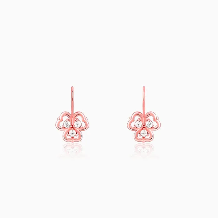 Anushka Sharma Rose Gold Three Leaf Clover Earrings Giva