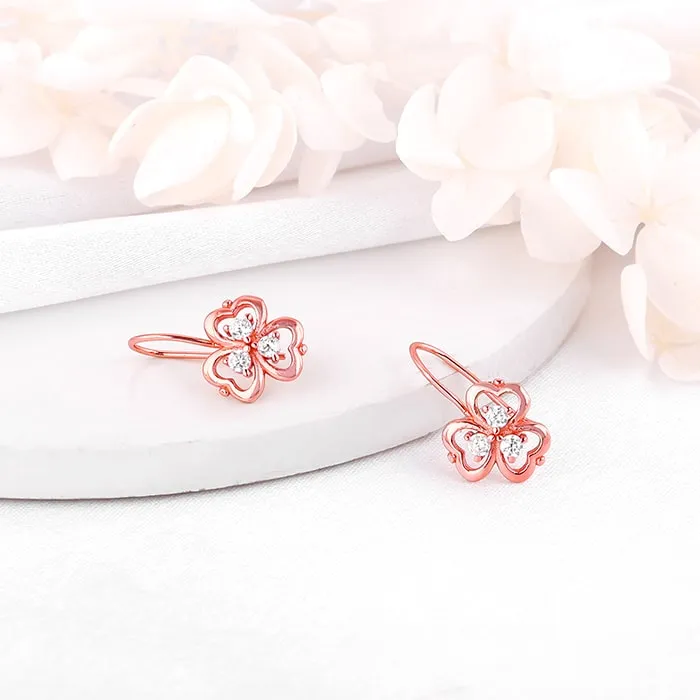 Anushka Sharma Rose Gold Three Leaf Clover Earrings Giva