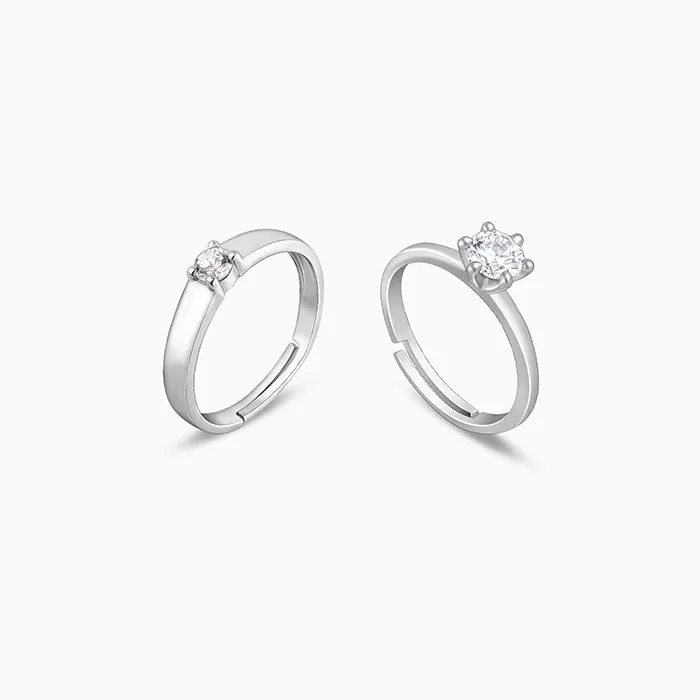 Anushka Sharma Silver Minimal Couple Rings Giva