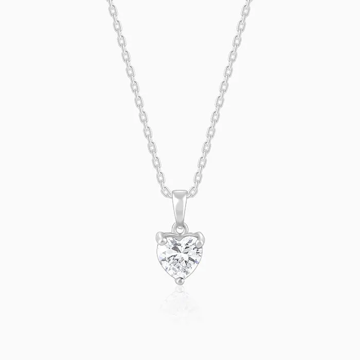 Anushka Sharma Silver Solitaire Heart  Pendant with Link Chain Giva