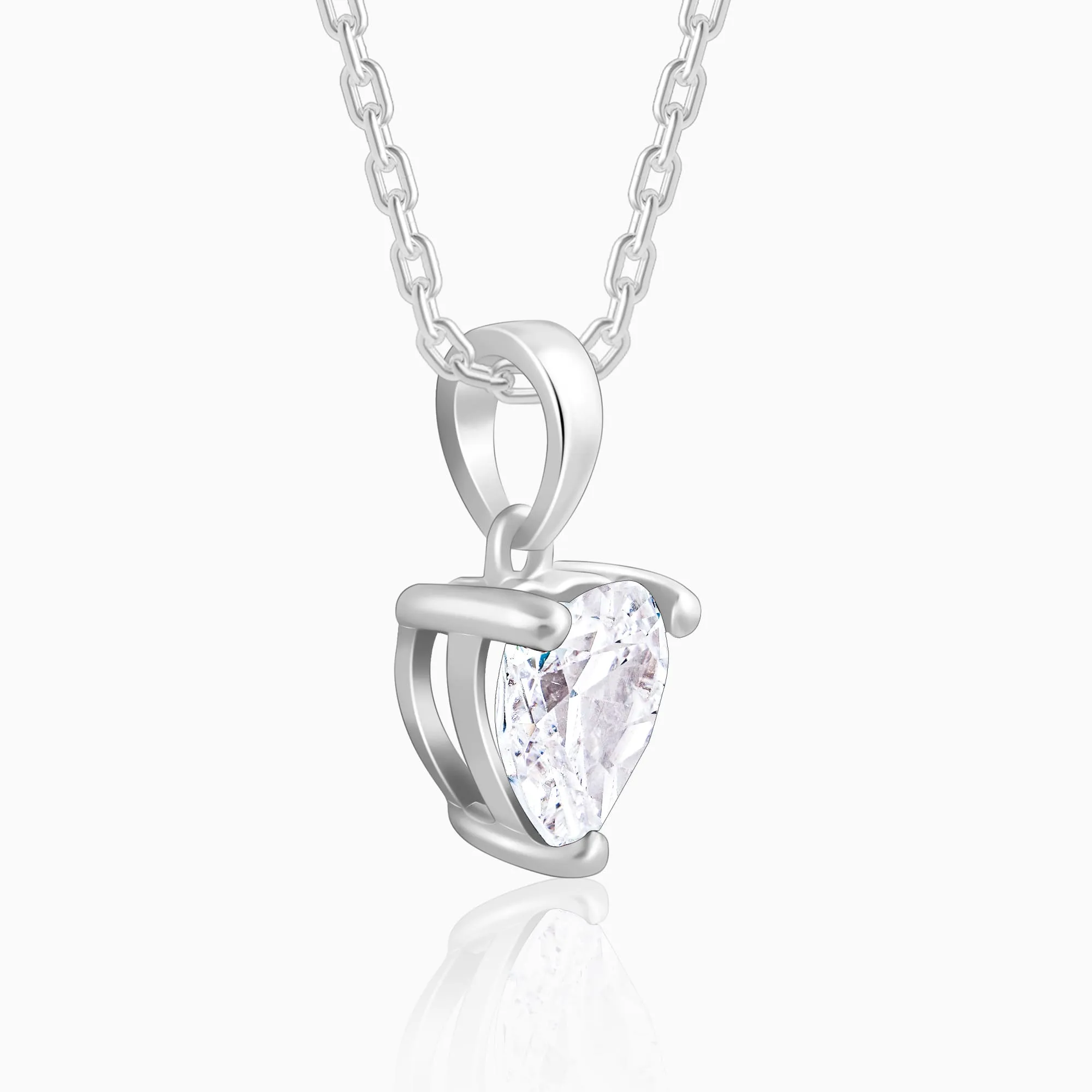 Anushka Sharma Silver Solitaire Heart  Pendant with Link Chain Giva