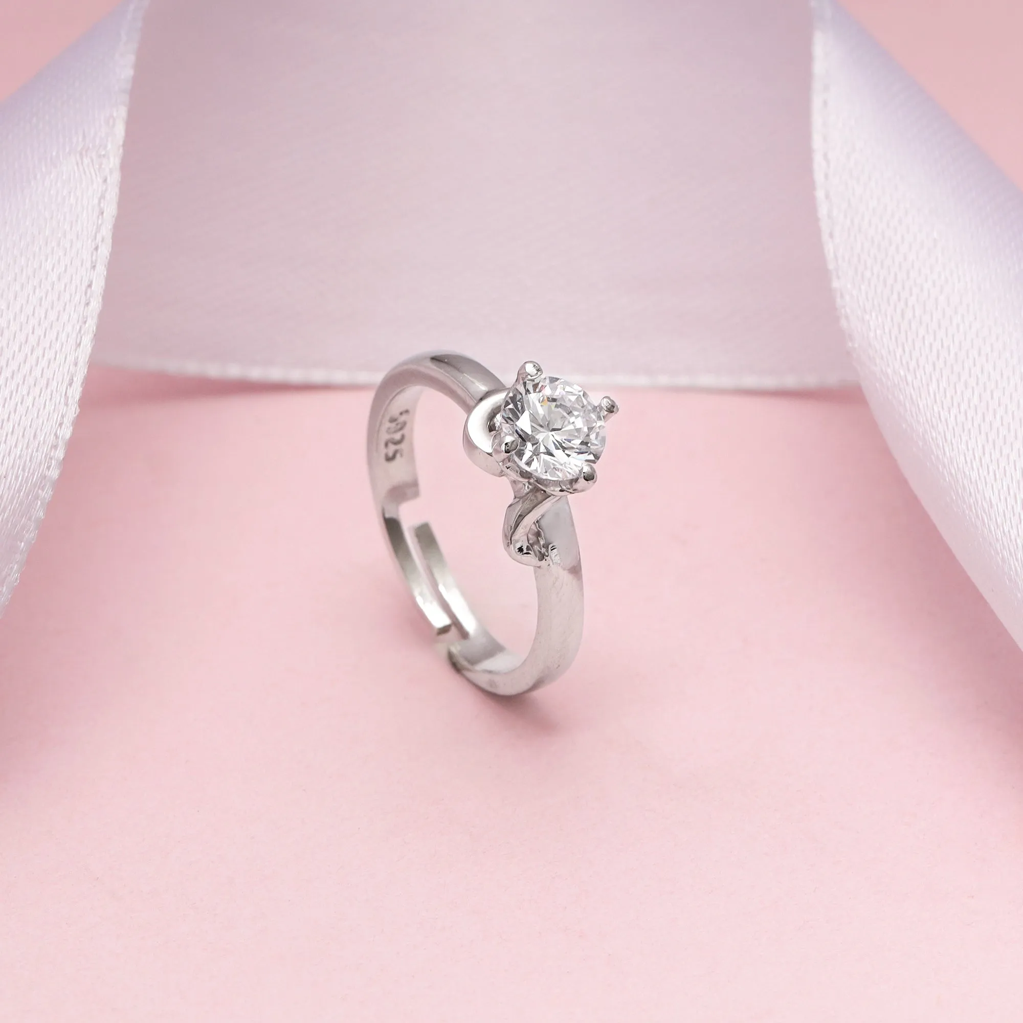 Anushka Sharma Silver Zircon Classic Ring Giva