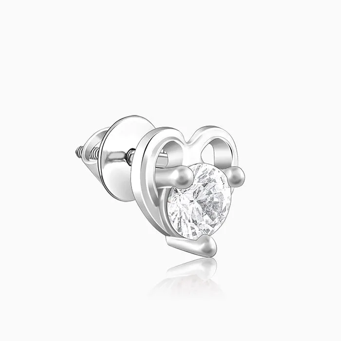 Anushka Sharma Silver Zircon Small Heart Studs Giva