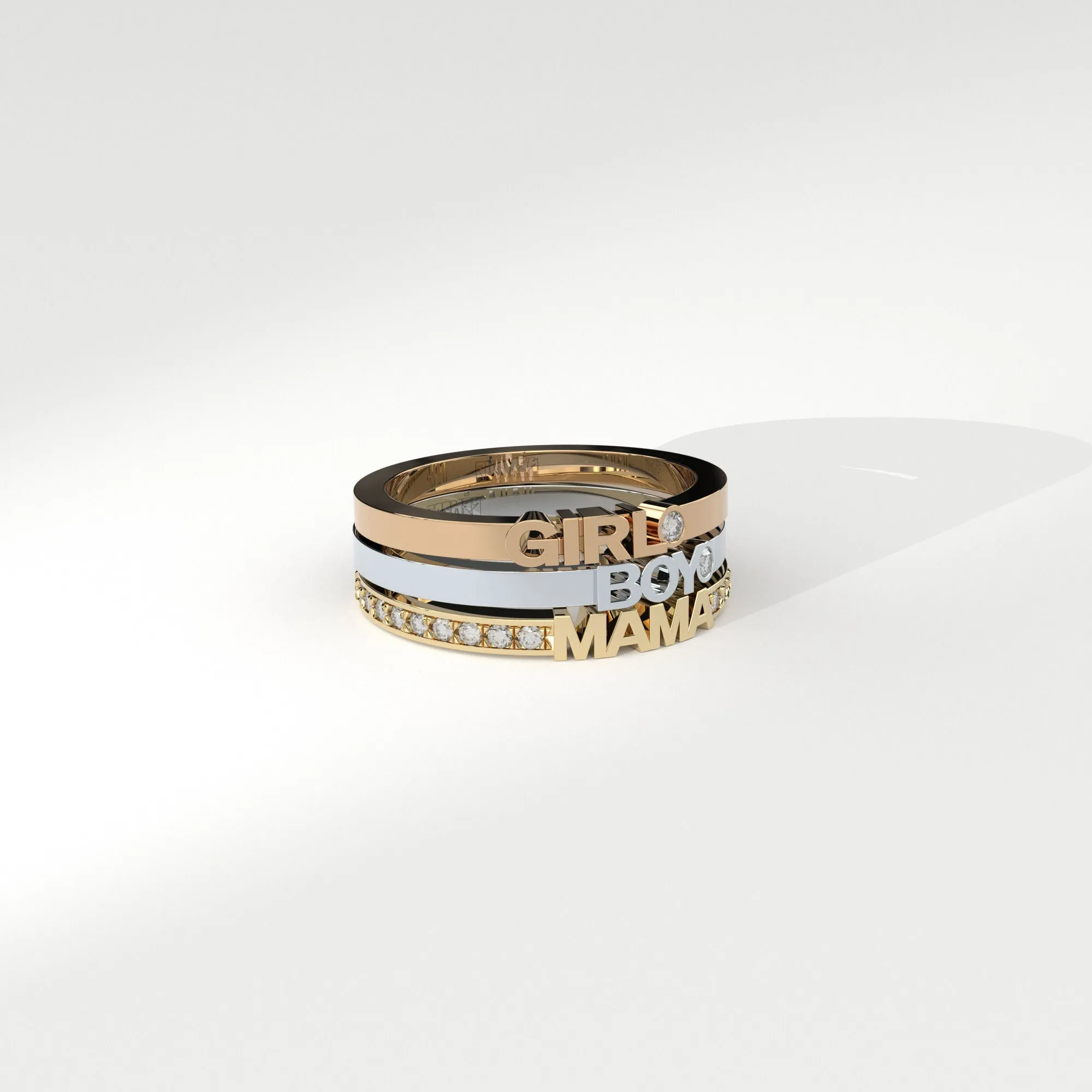Becoming Girl 14K or 18K Rosegold Ring w. Lab-Grown Diamond