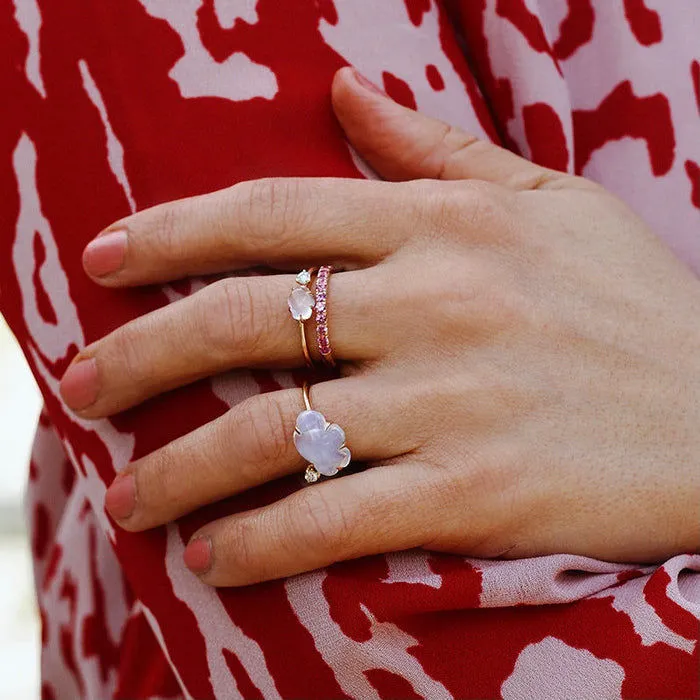 Candy Eternity Rose 18K Rosegold Ring w. Sapphires