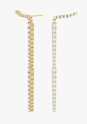 Cascade Degrade 18K Gold Earrings w. Lab-Grown Diamonds