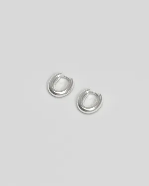 Chunky Tiny Silver Hoops
