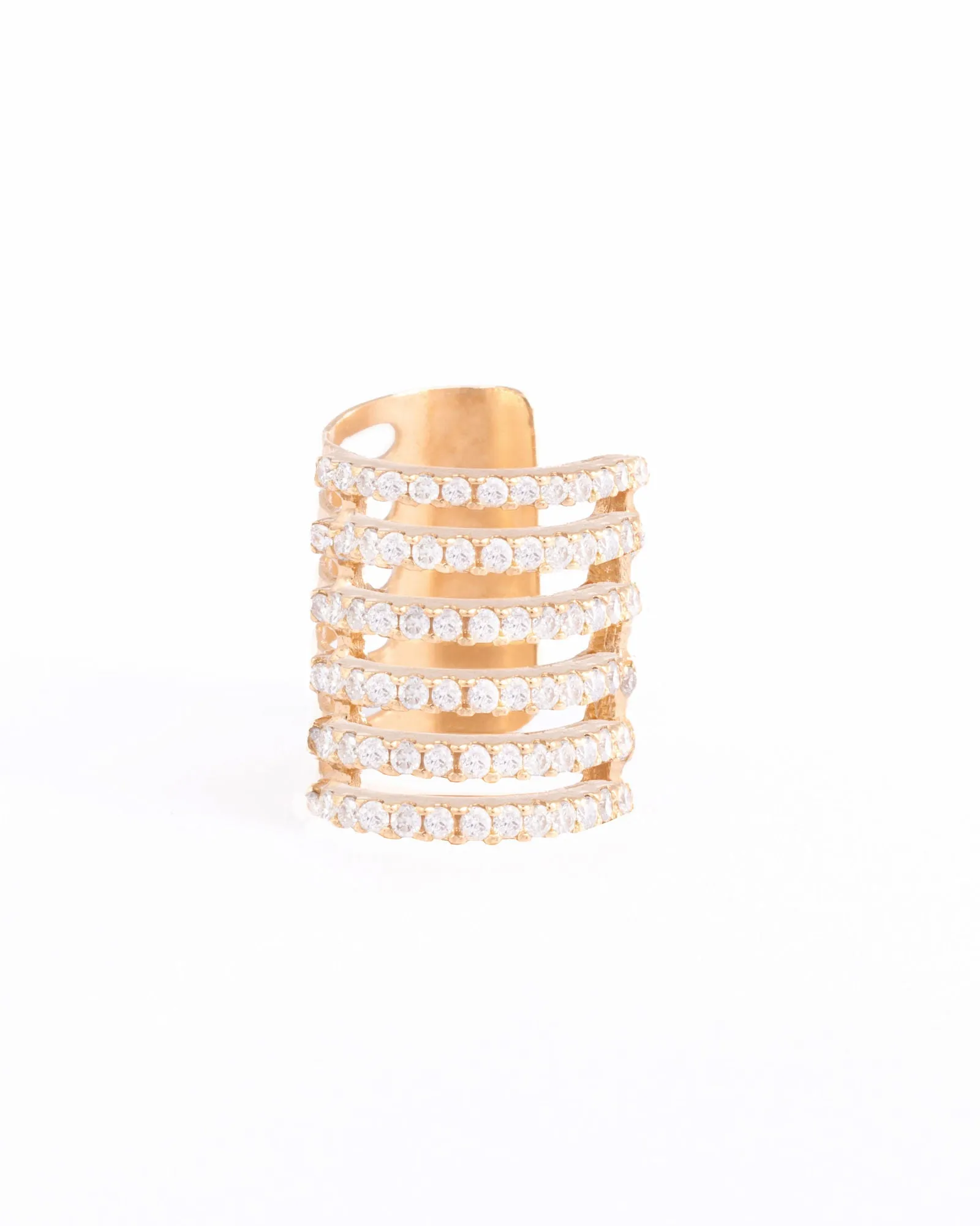 Circles 18K Gold, Whitegold or Rosegold Ear Cuff w. Diamonds