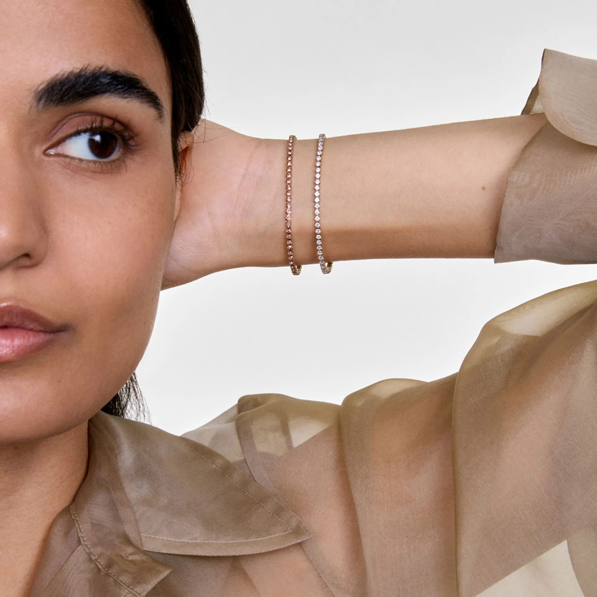 Classic Tennis Bracelet Apricot Silver Daniel Wellington