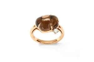 Cloud 18K Rosegold Ring w. Smokey Quartz & Diamond