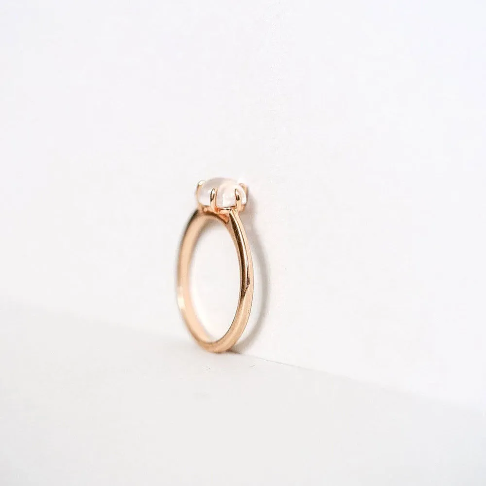 Cloud Midi 18K Rosegold Ring w. Diamond & Quartz
