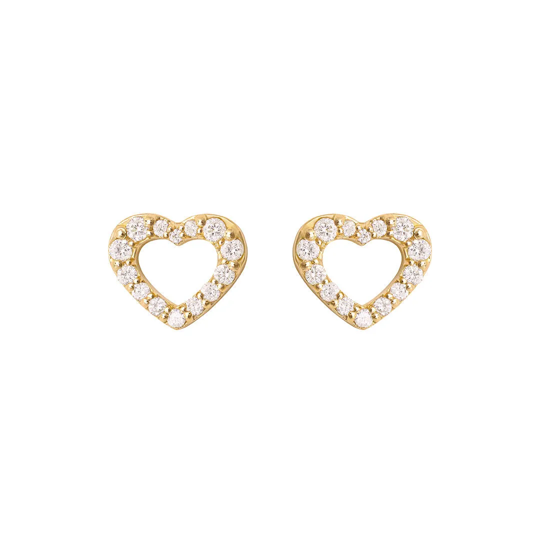 Cold, Cold Heart 18K Gold Stud w. Diamond
