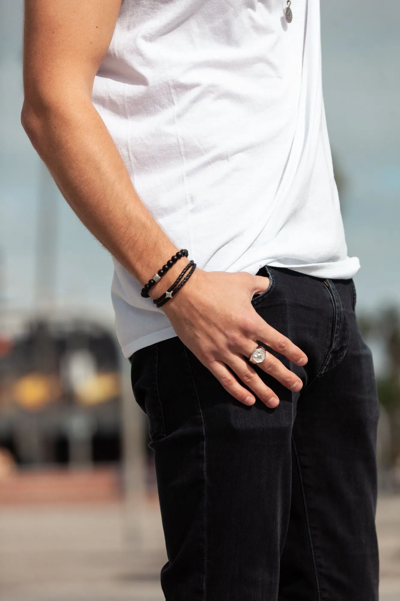 ColorUp (6mm) Silver Bracelet w. Onyx