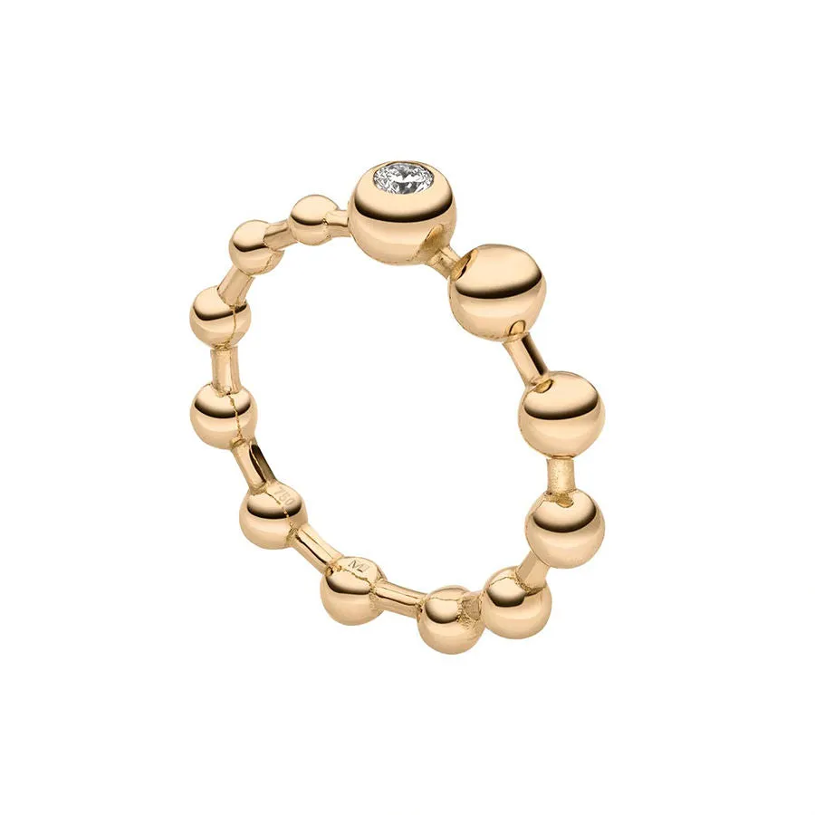 Cosmic Dreams 18K Gold Ring w. Lab-Grown Diamond