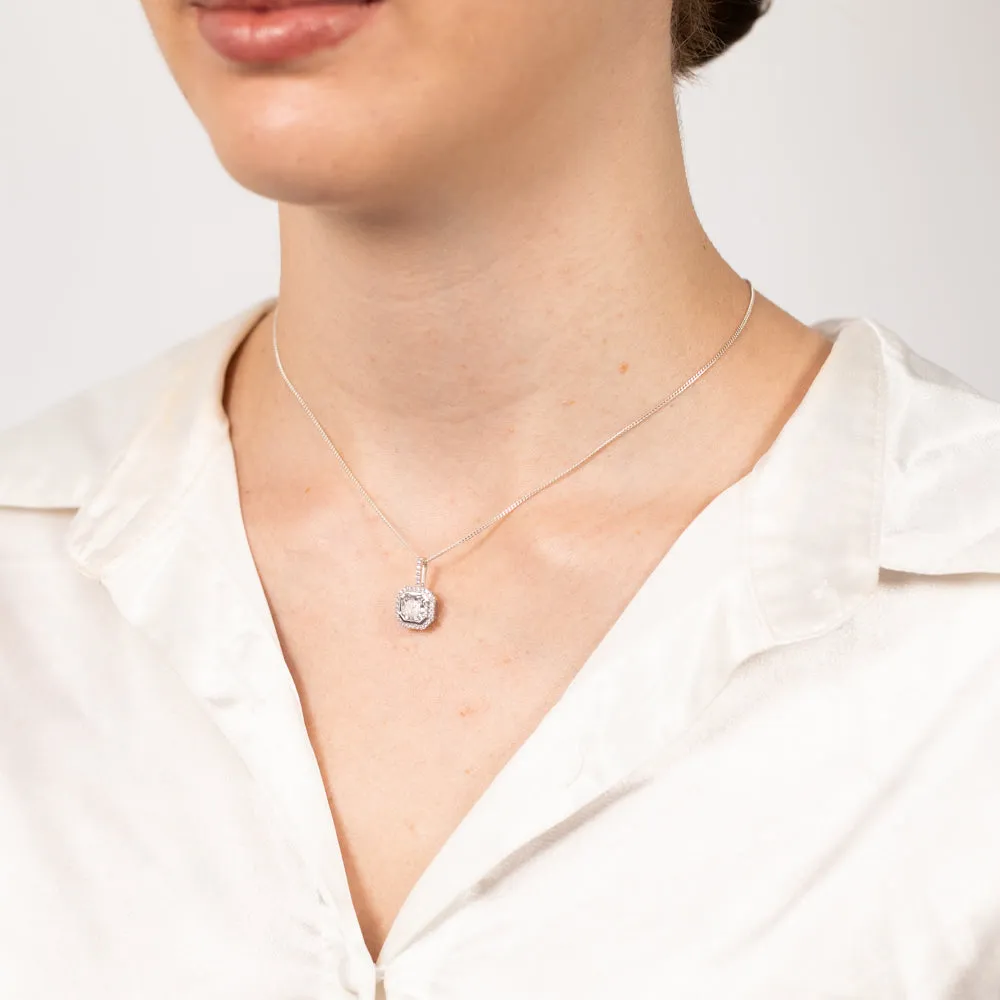 Cubic Zirconia Pendant in 9ct White Gold Shiels