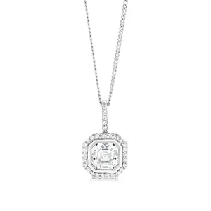 Cubic Zirconia Pendant in 9ct White Gold Shiels
