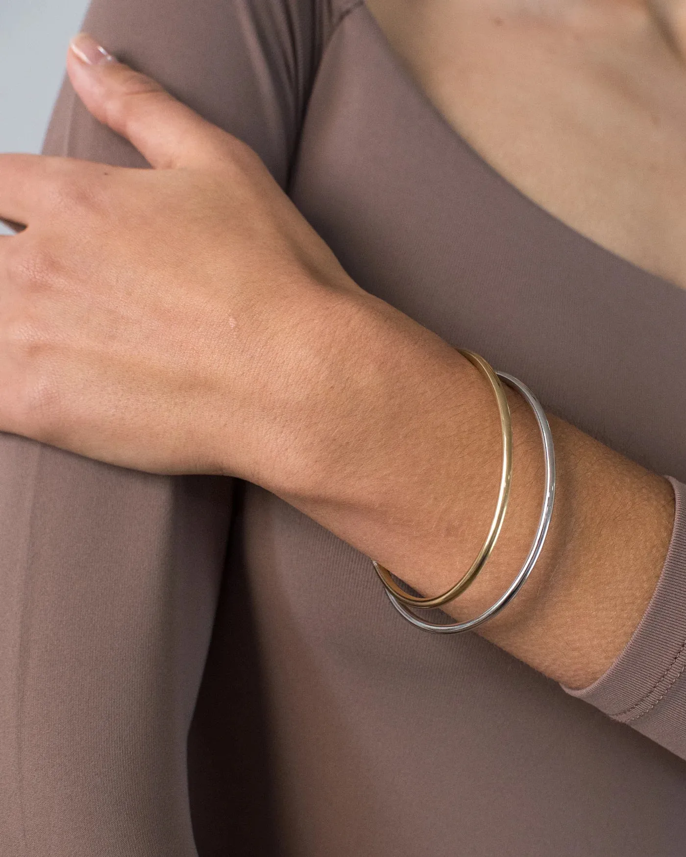 Dane Bangle Set ~ L 2pck Two Tone