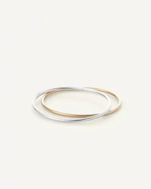 Dane Bangle Set ~ L 2pck Two Tone