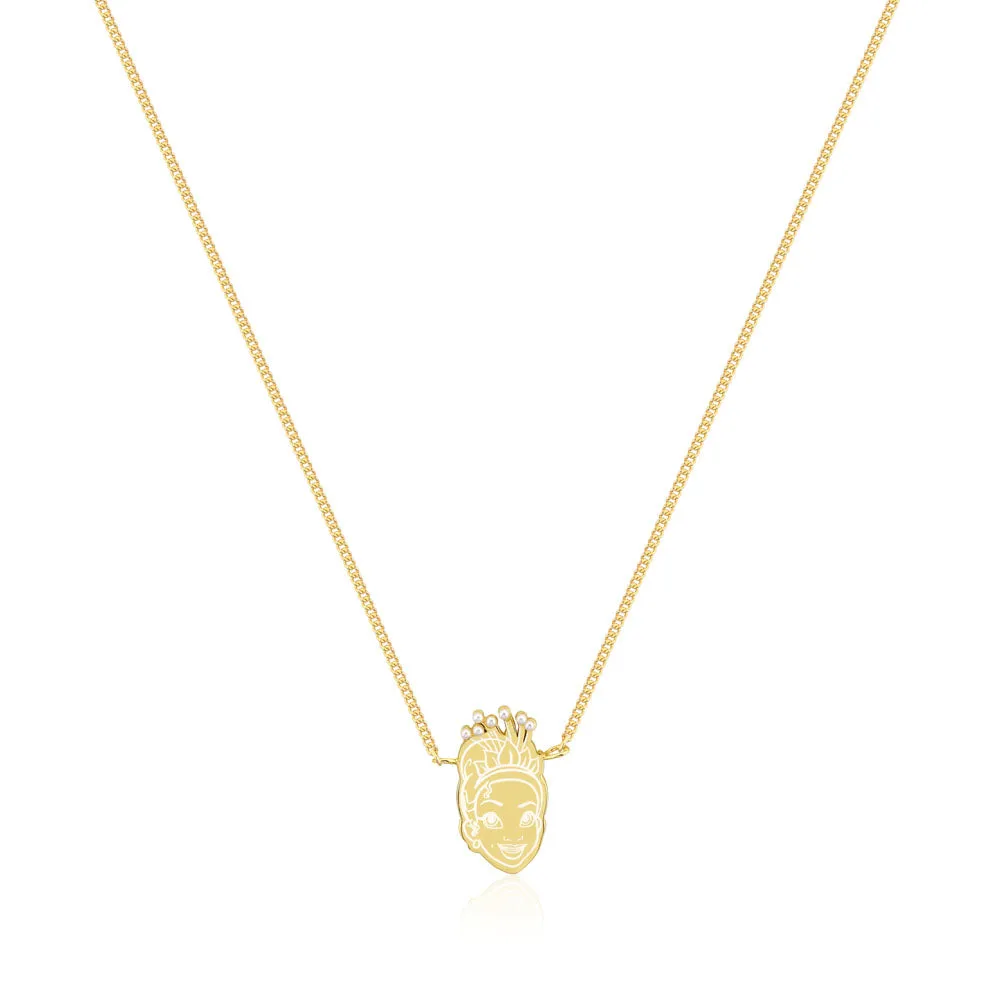 Disney Princess And The Frog Gold Plated Tiana Pearl Pendant On 40cm Chain Shiels