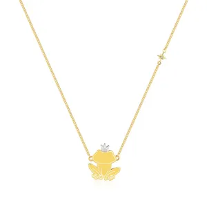Disney Princess And The Frog Two Tone Gold Plated Prince Naveen Pendant On 40cm Chain Shiels