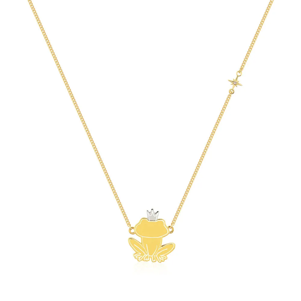 Disney Princess And The Frog Two Tone Gold Plated Prince Naveen Pendant On 40cm Chain Shiels