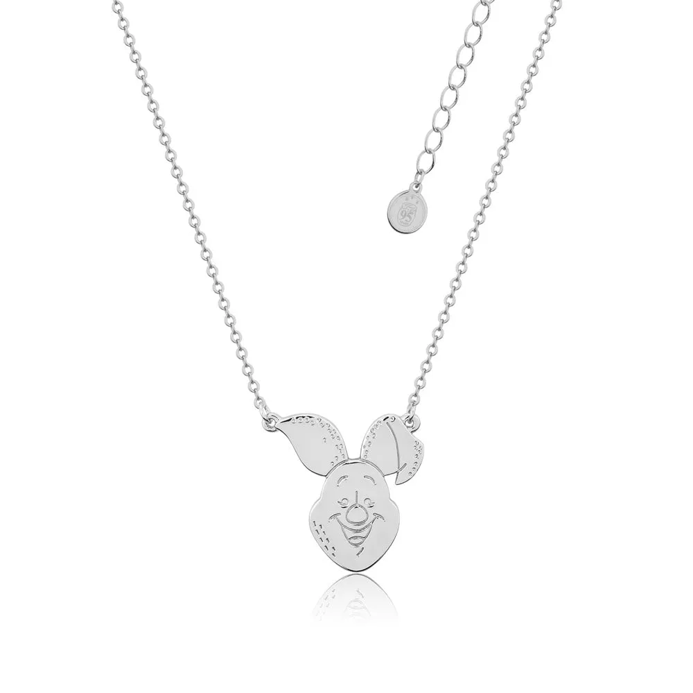 Disney White Gold Plated Winnie The Pooh Piglet Pendant On 45 7cm Chain Shiels
